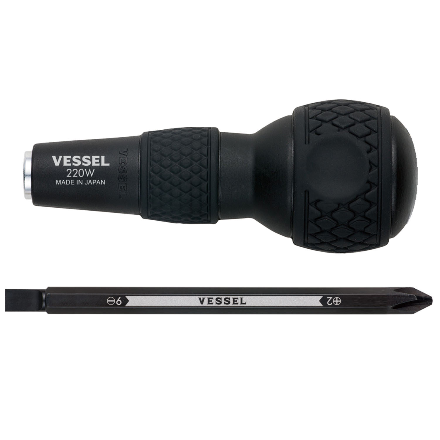 220W62.jpg VESSEL 220W-62 Interchangeable Screwdriver — PH2 / Slotted 6 - Image 1