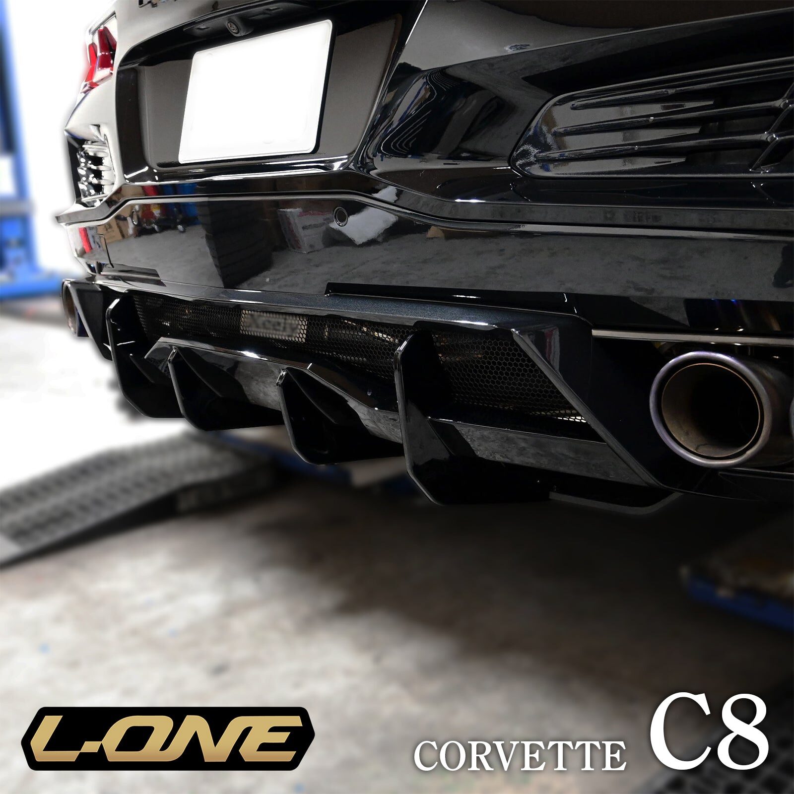 eb4d38db25ce415860e6ca7fab891672.jpg L-ONE C8 Corvette Z06 Rear Diffuser Fins - Gloss Black - Image 1